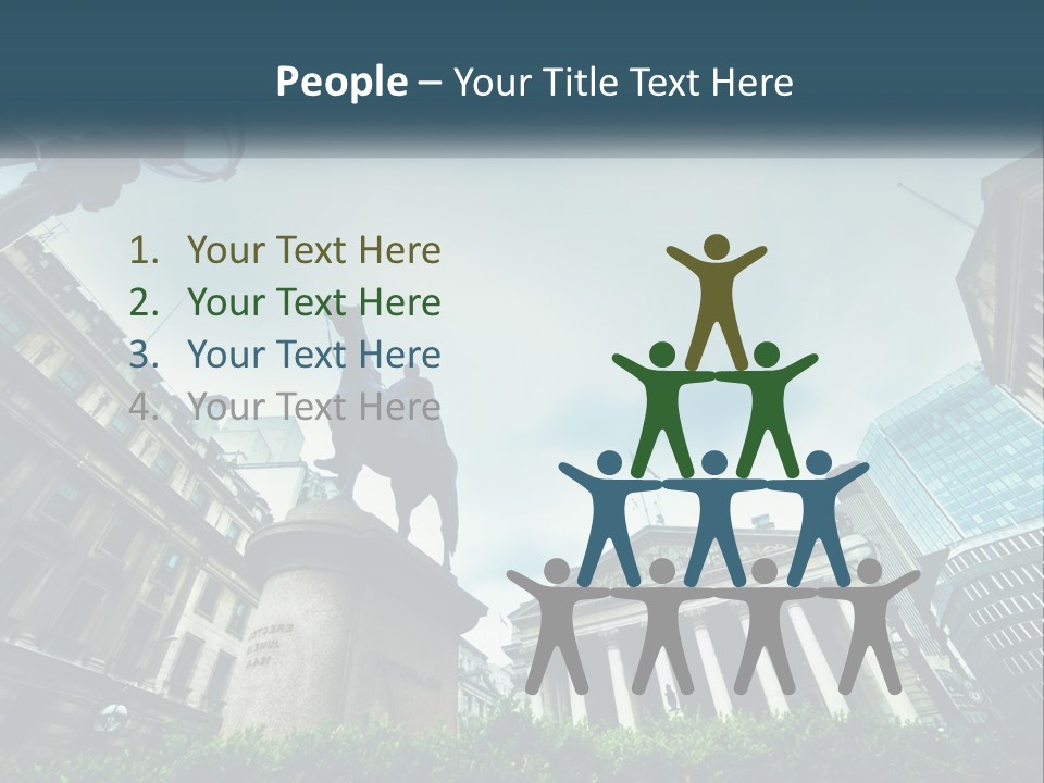 A Statue Of A Man On A Horse In A City PowerPoint Template