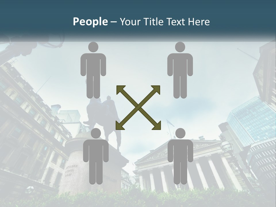 A Statue Of A Man On A Horse In A City PowerPoint Template