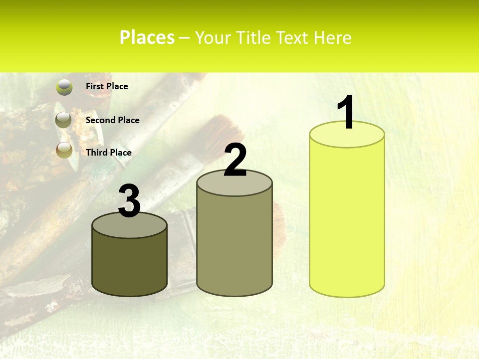 A Group Of Paint Brushes Sitting On Top Of A Table PowerPoint Template