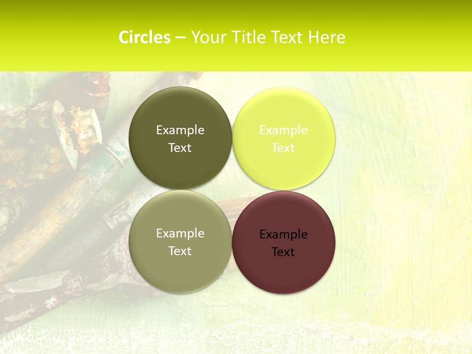 A Group Of Paint Brushes Sitting On Top Of A Table PowerPoint Template