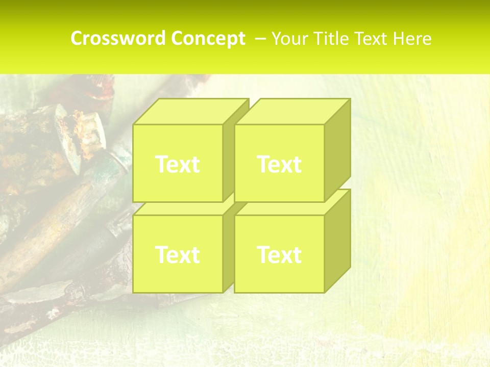 A Group Of Paint Brushes Sitting On Top Of A Table PowerPoint Template