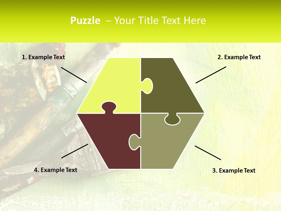 A Group Of Paint Brushes Sitting On Top Of A Table PowerPoint Template