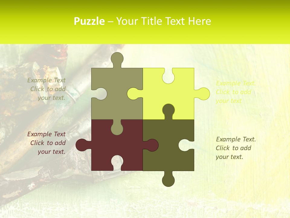 A Group Of Paint Brushes Sitting On Top Of A Table PowerPoint Template