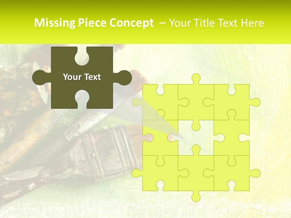 A Group Of Paint Brushes Sitting On Top Of A Table PowerPoint Template