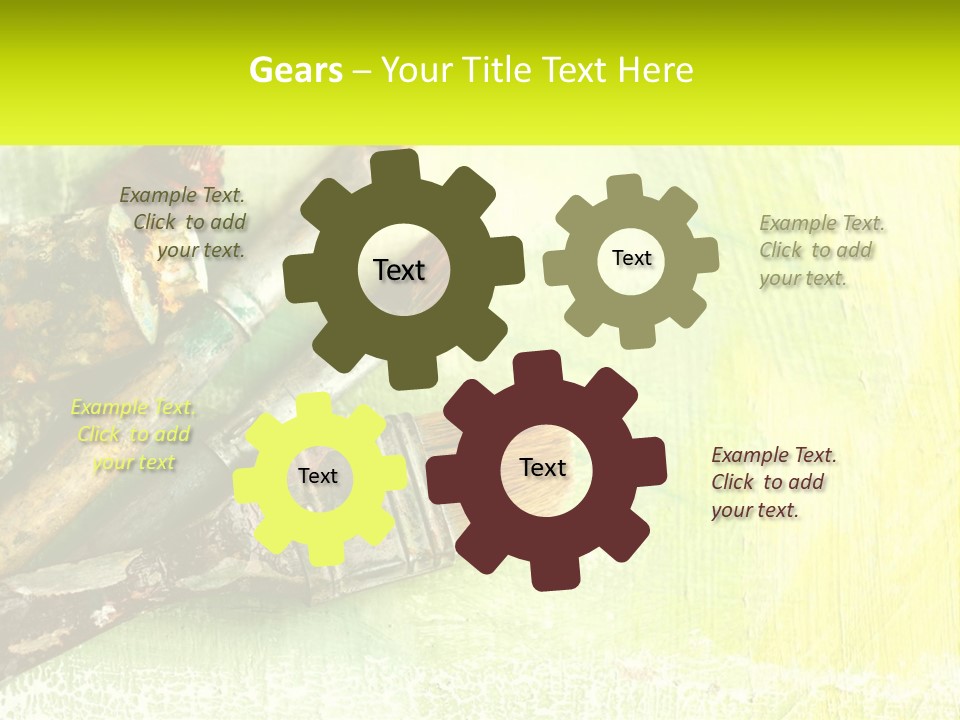 A Group Of Paint Brushes Sitting On Top Of A Table PowerPoint Template