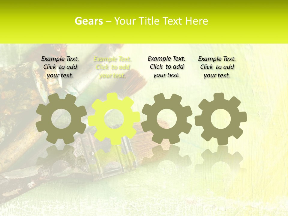 A Group Of Paint Brushes Sitting On Top Of A Table PowerPoint Template