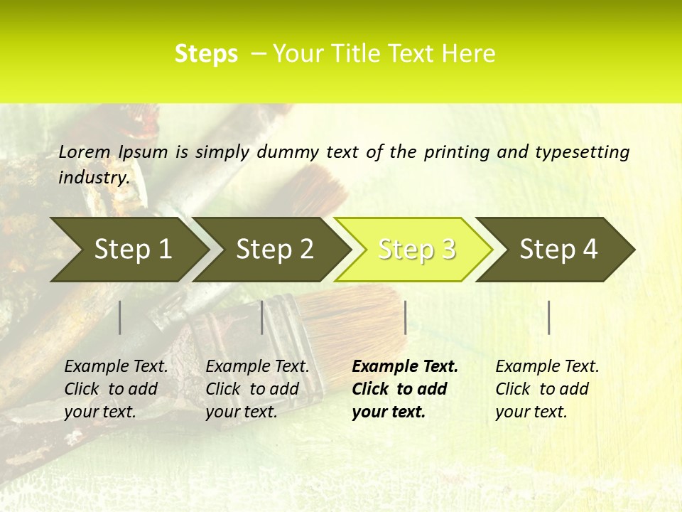 A Group Of Paint Brushes Sitting On Top Of A Table PowerPoint Template
