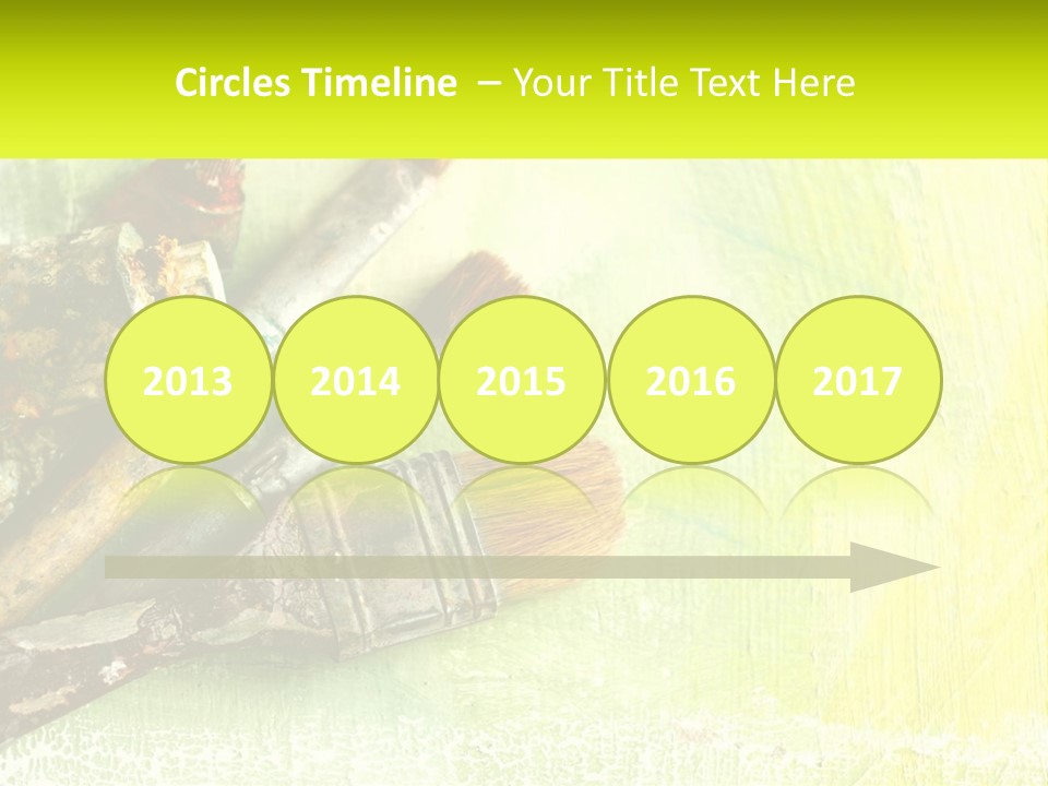 A Group Of Paint Brushes Sitting On Top Of A Table PowerPoint Template