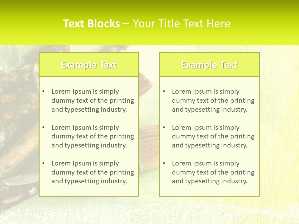 A Group Of Paint Brushes Sitting On Top Of A Table PowerPoint Template