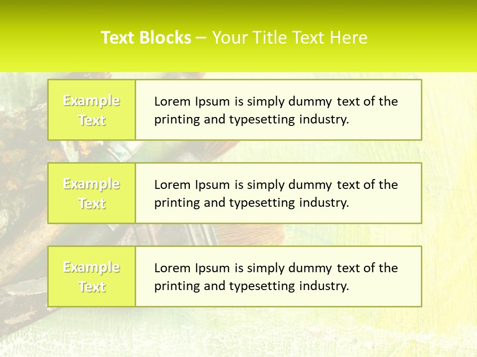 A Group Of Paint Brushes Sitting On Top Of A Table PowerPoint Template