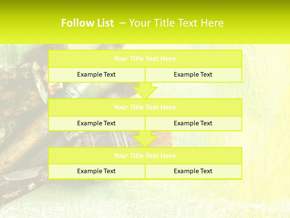 A Group Of Paint Brushes Sitting On Top Of A Table PowerPoint Template