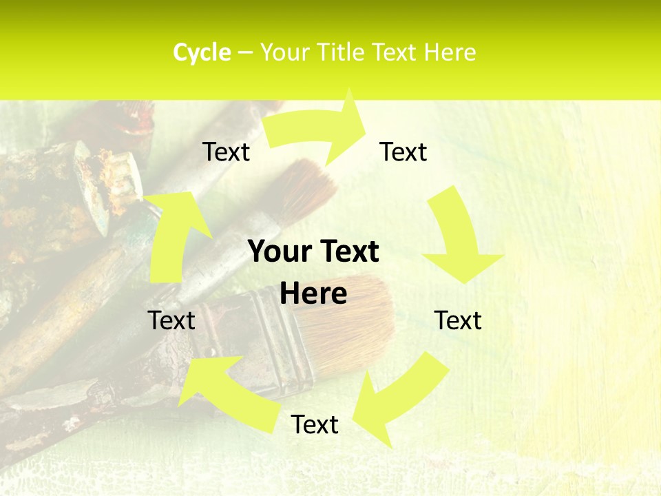 A Group Of Paint Brushes Sitting On Top Of A Table PowerPoint Template