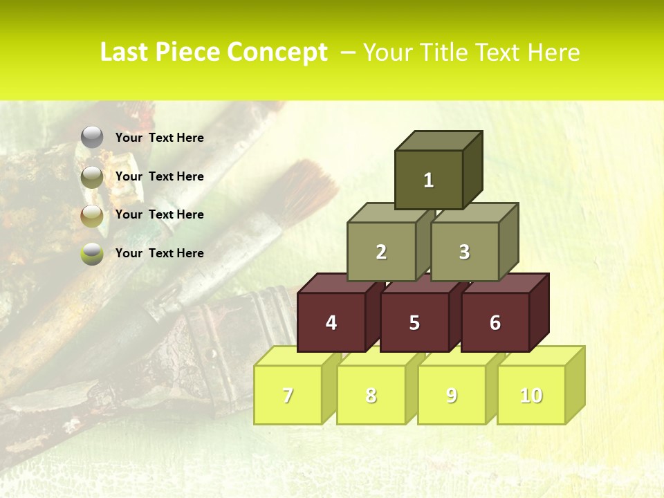 A Group Of Paint Brushes Sitting On Top Of A Table PowerPoint Template