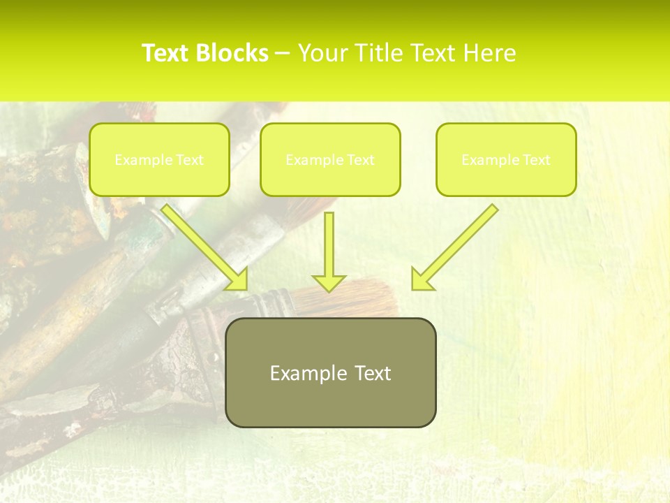 A Group Of Paint Brushes Sitting On Top Of A Table PowerPoint Template