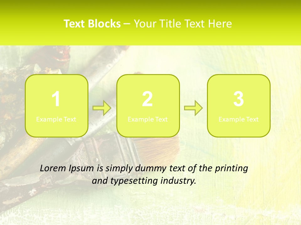 A Group Of Paint Brushes Sitting On Top Of A Table PowerPoint Template