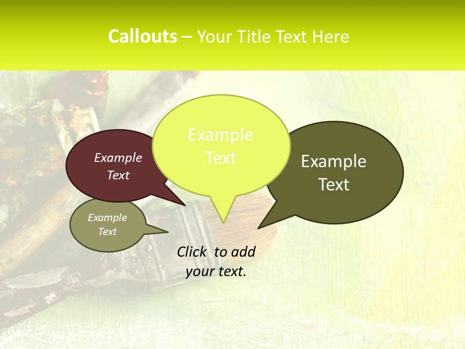 A Group Of Paint Brushes Sitting On Top Of A Table PowerPoint Template