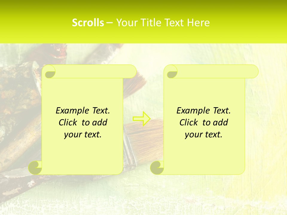 A Group Of Paint Brushes Sitting On Top Of A Table PowerPoint Template