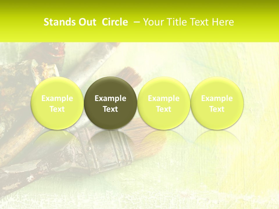 A Group Of Paint Brushes Sitting On Top Of A Table PowerPoint Template