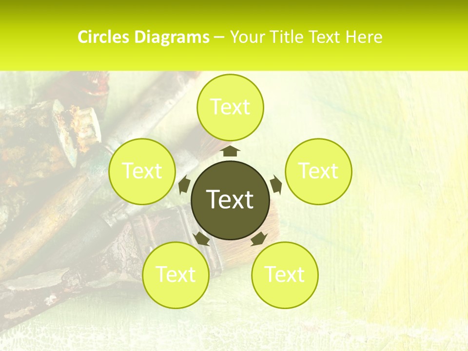 A Group Of Paint Brushes Sitting On Top Of A Table PowerPoint Template