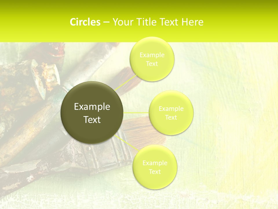 A Group Of Paint Brushes Sitting On Top Of A Table PowerPoint Template