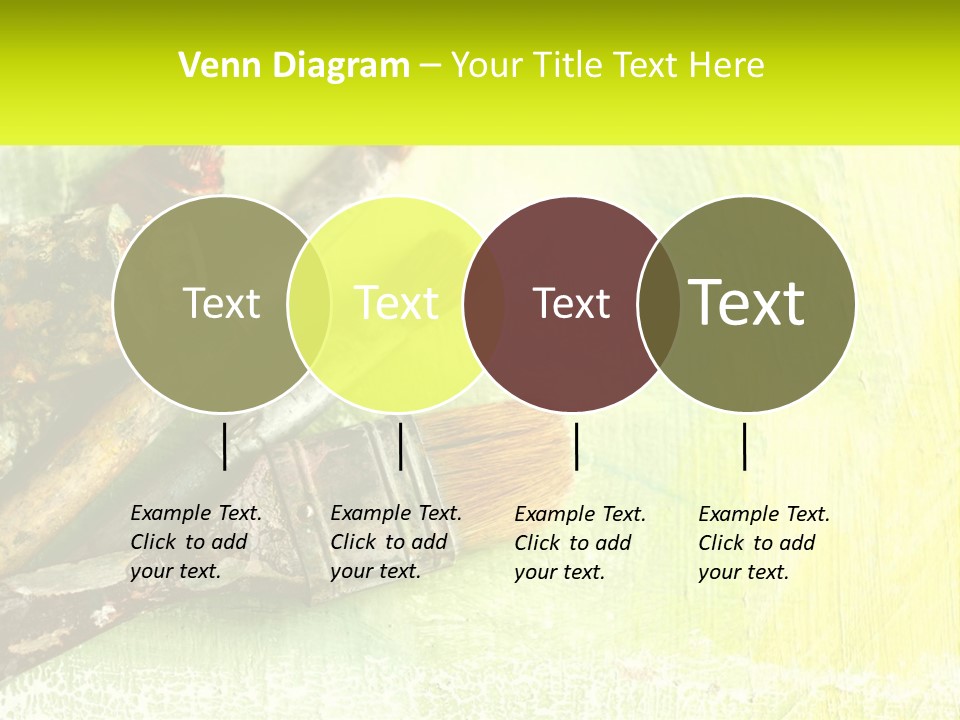 A Group Of Paint Brushes Sitting On Top Of A Table PowerPoint Template