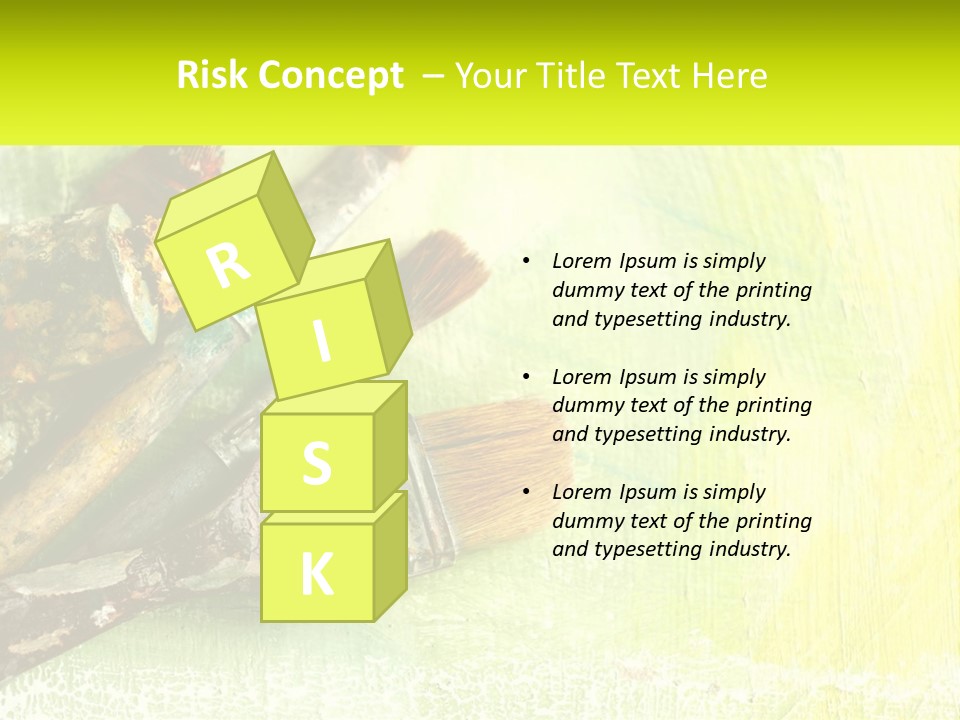 A Group Of Paint Brushes Sitting On Top Of A Table PowerPoint Template