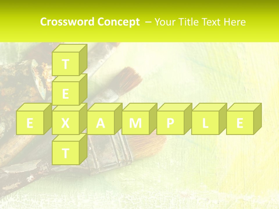 A Group Of Paint Brushes Sitting On Top Of A Table PowerPoint Template