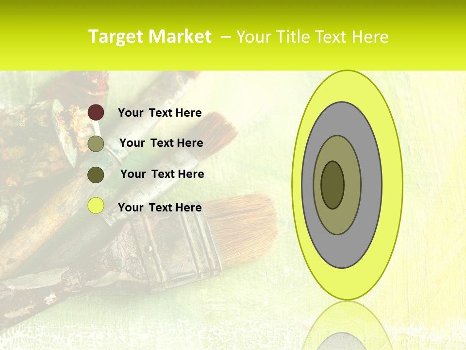 A Group Of Paint Brushes Sitting On Top Of A Table PowerPoint Template