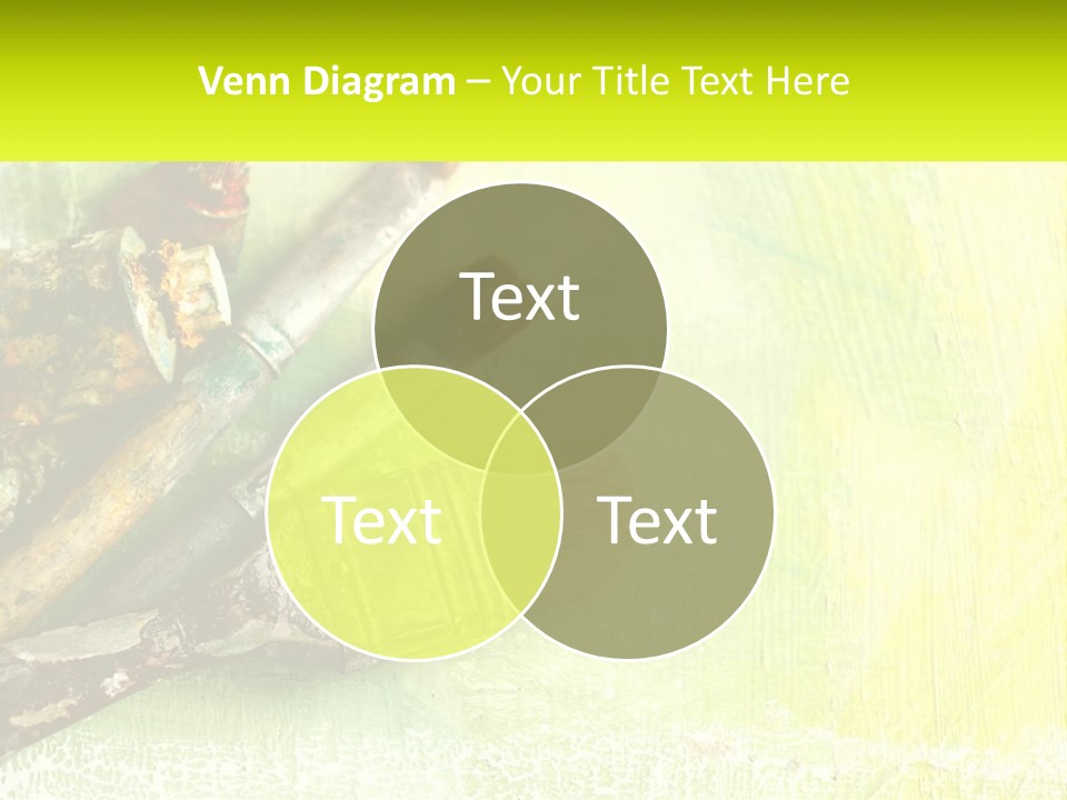 A Group Of Paint Brushes Sitting On Top Of A Table PowerPoint Template