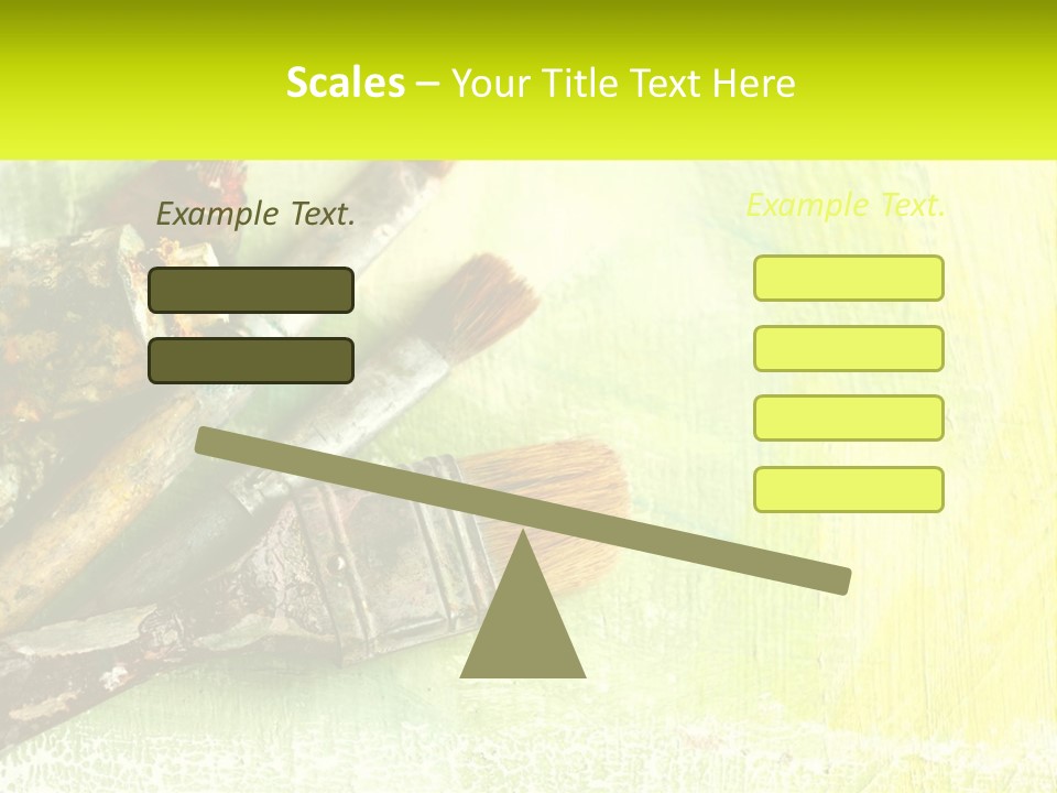 A Group Of Paint Brushes Sitting On Top Of A Table PowerPoint Template