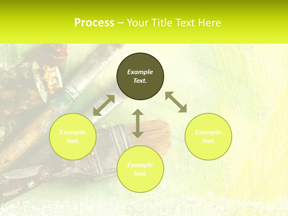 A Group Of Paint Brushes Sitting On Top Of A Table PowerPoint Template
