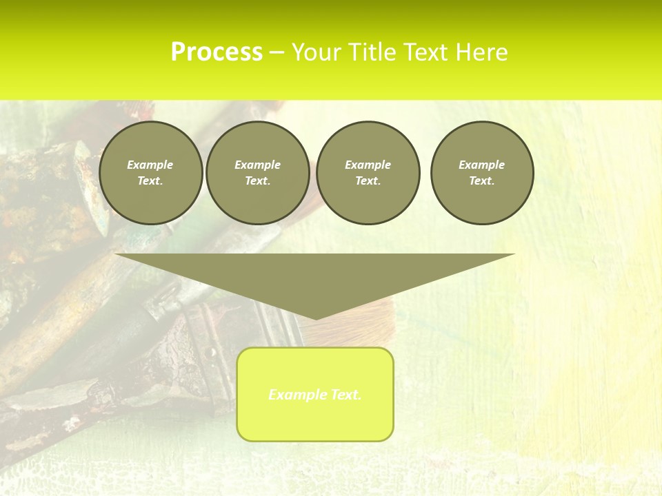 A Group Of Paint Brushes Sitting On Top Of A Table PowerPoint Template