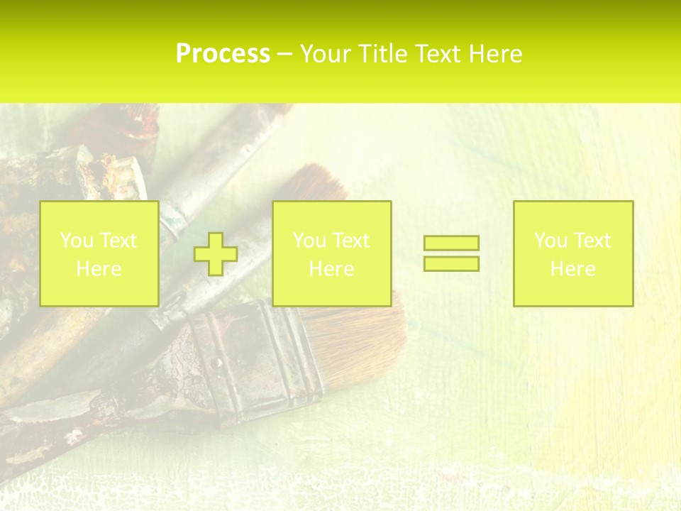 A Group Of Paint Brushes Sitting On Top Of A Table PowerPoint Template