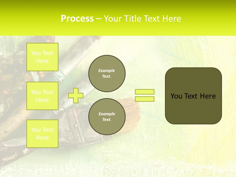 A Group Of Paint Brushes Sitting On Top Of A Table PowerPoint Template
