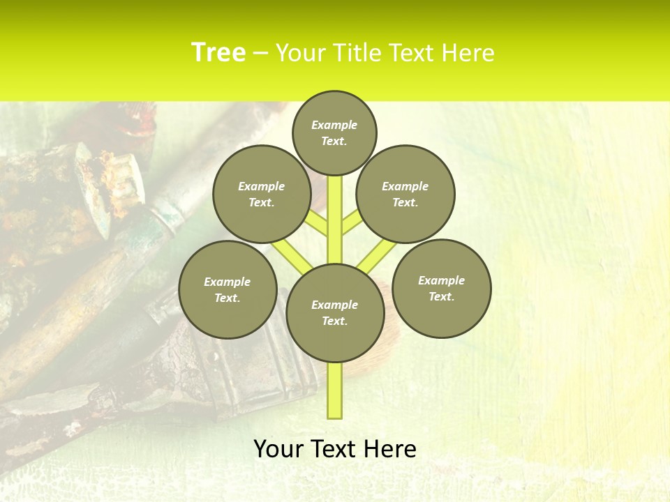 A Group Of Paint Brushes Sitting On Top Of A Table PowerPoint Template
