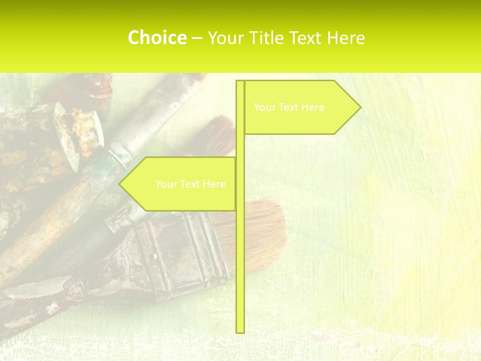 A Group Of Paint Brushes Sitting On Top Of A Table PowerPoint Template