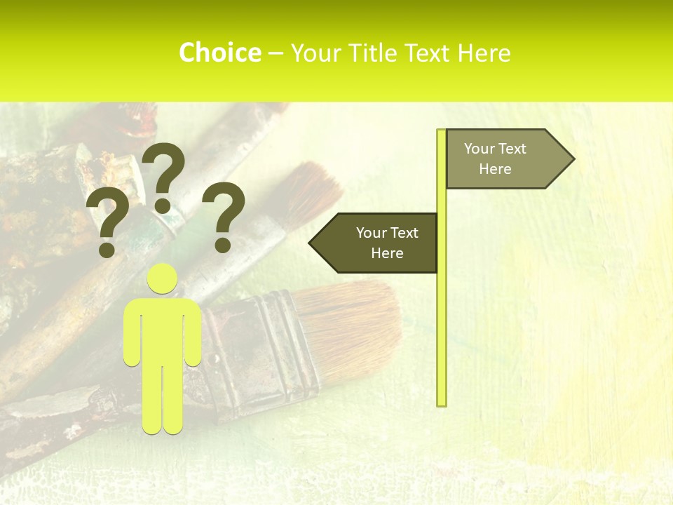 A Group Of Paint Brushes Sitting On Top Of A Table PowerPoint Template