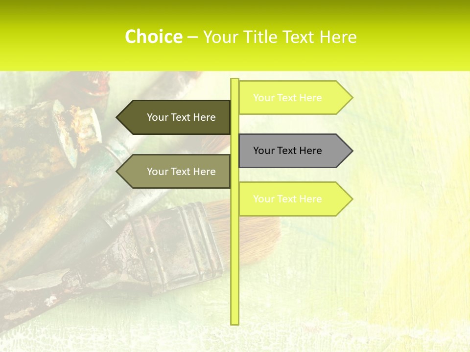 A Group Of Paint Brushes Sitting On Top Of A Table PowerPoint Template