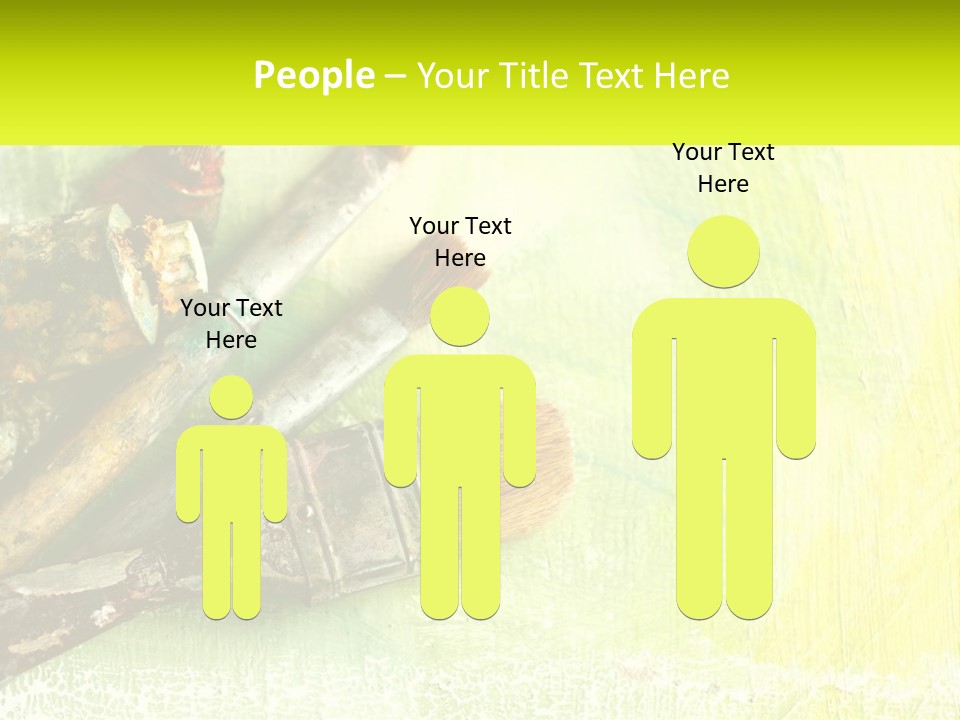 A Group Of Paint Brushes Sitting On Top Of A Table PowerPoint Template