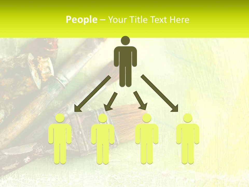 A Group Of Paint Brushes Sitting On Top Of A Table PowerPoint Template