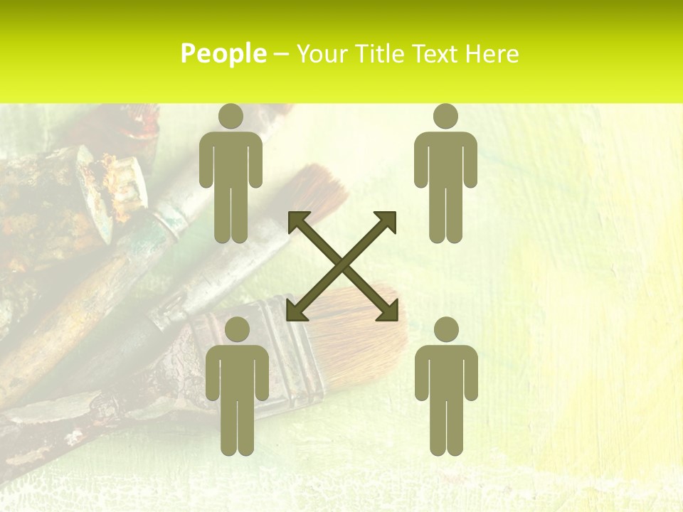 A Group Of Paint Brushes Sitting On Top Of A Table PowerPoint Template