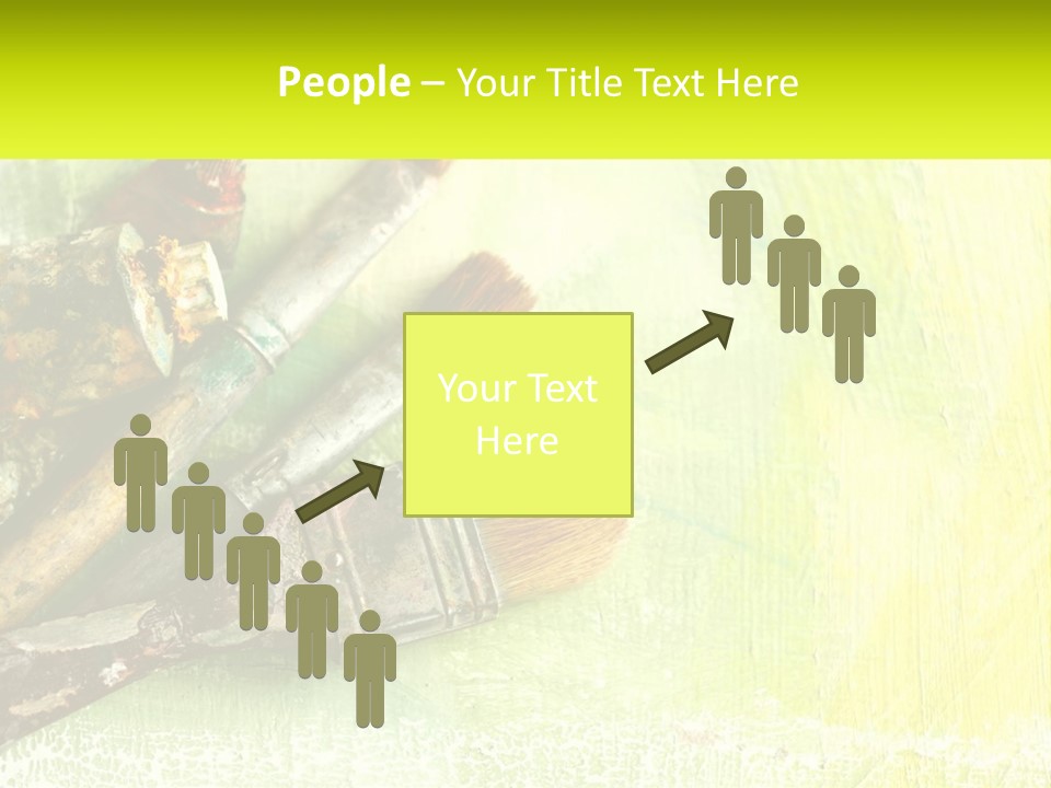 A Group Of Paint Brushes Sitting On Top Of A Table PowerPoint Template