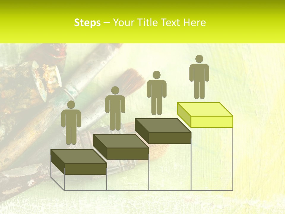 A Group Of Paint Brushes Sitting On Top Of A Table PowerPoint Template