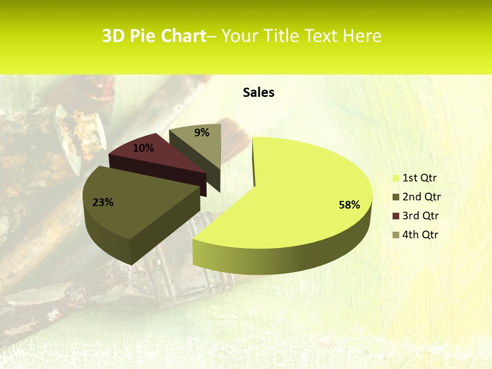 A Group Of Paint Brushes Sitting On Top Of A Table PowerPoint Template