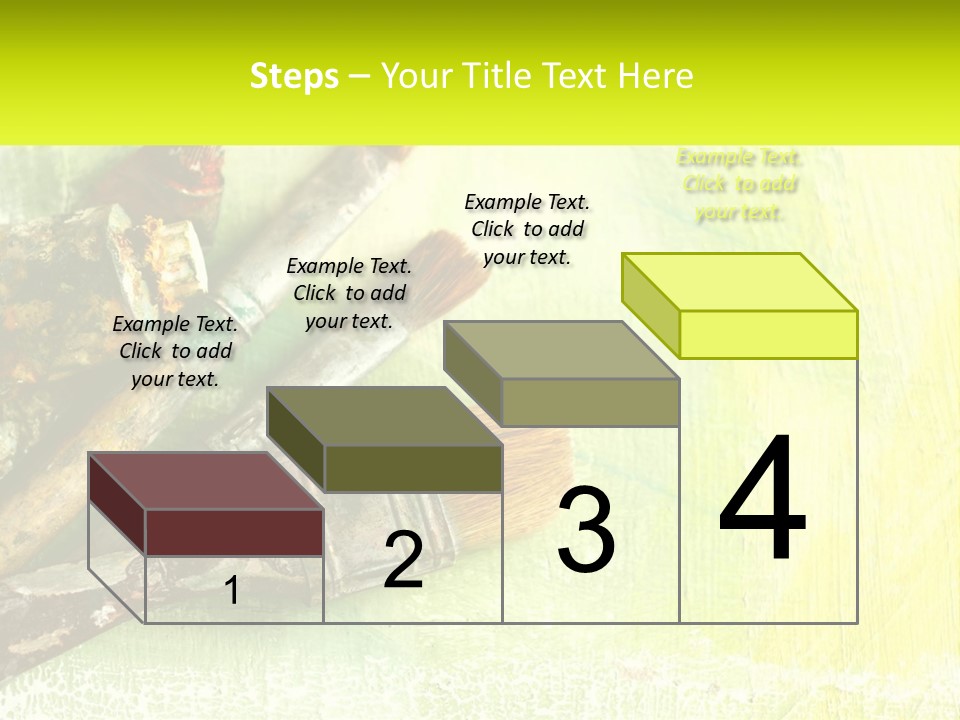 A Group Of Paint Brushes Sitting On Top Of A Table PowerPoint Template