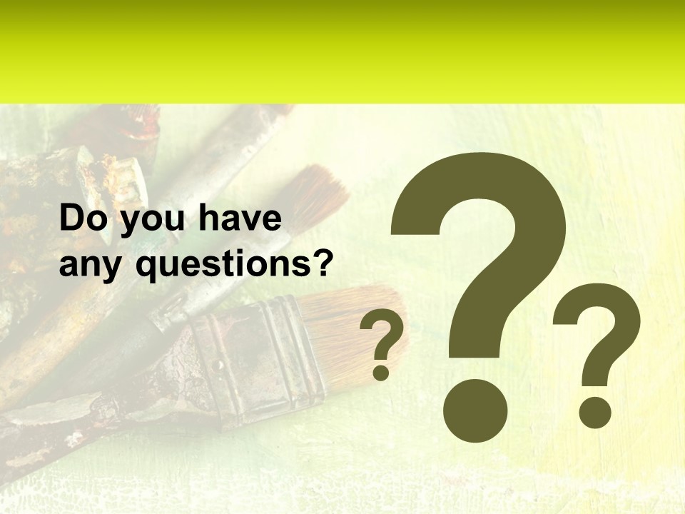 A Group Of Paint Brushes Sitting On Top Of A Table PowerPoint Template