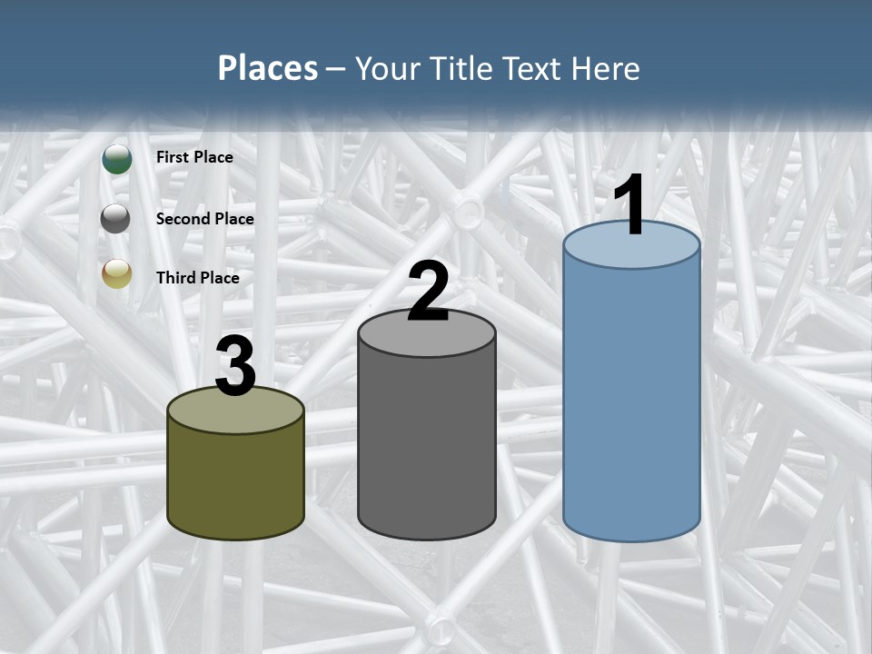 A Large Group Of White Pipes Are Stacked Together PowerPoint Template