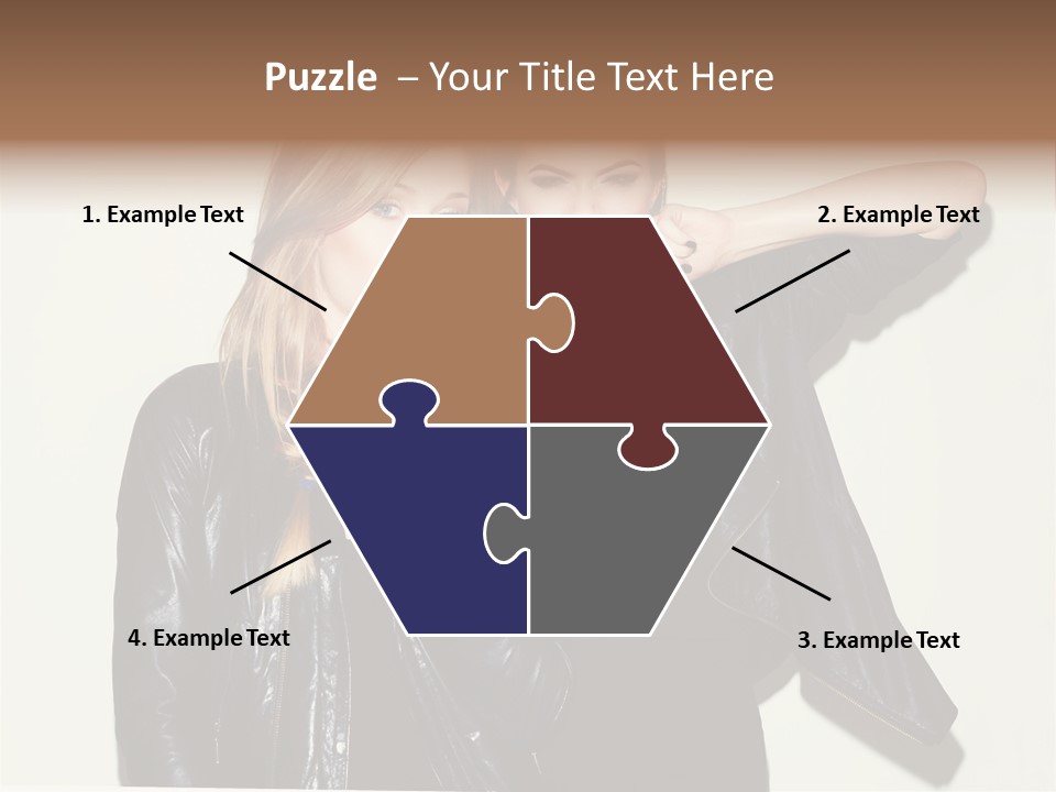Two Beautiful Young Women Standing Next To Each Other PowerPoint Template
