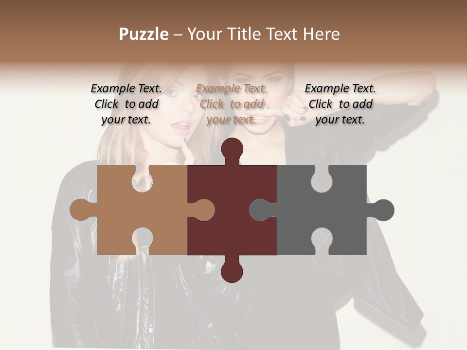 Two Beautiful Young Women Standing Next To Each Other PowerPoint Template