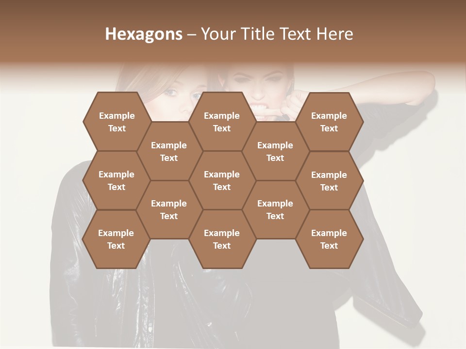 Two Beautiful Young Women Standing Next To Each Other PowerPoint Template